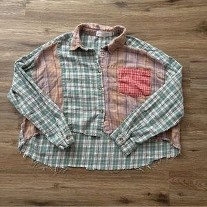Nectar Clothing Patchwork Flannel Shirt Size Medium
